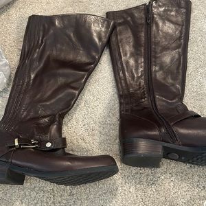 Brown leather boots wide calf size 8 1/2